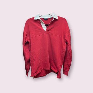 Vintage Faded Red Rugby Shirt - Van Heusen Sport - Size Small